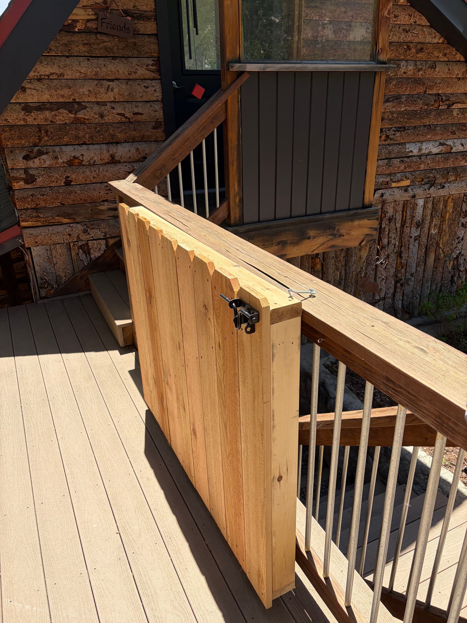 Custom Deck Gate Built with a Doggy Lookout Window image