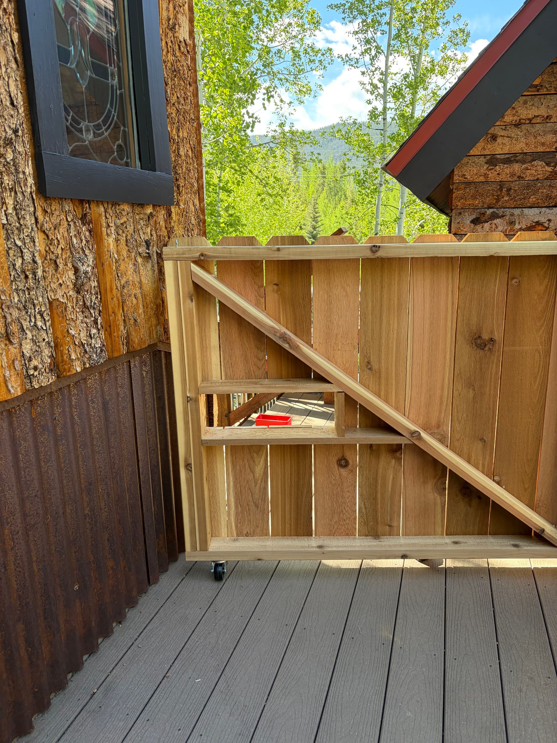 Gallery photos for Custom Deck Gate Built with a Doggy Lookout Window: Image #2